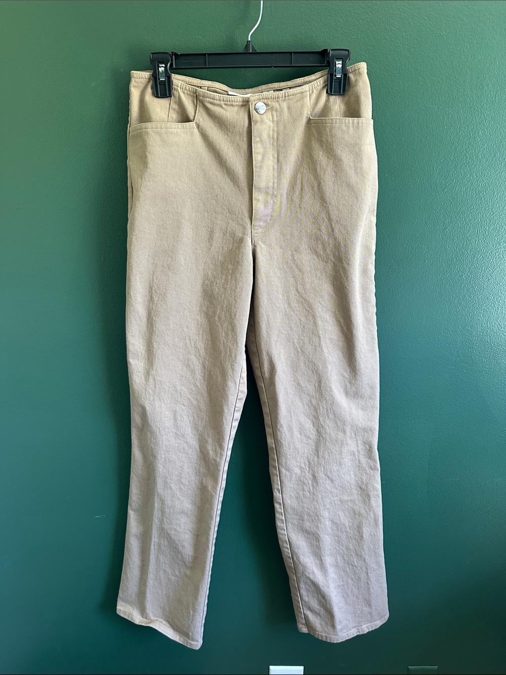 Dream Jeans Straight-Leg Women's Pants in Light Beige Size 10